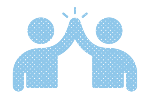 people giving high five icon