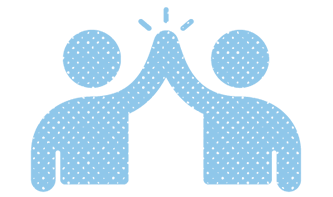 people giving high five icon